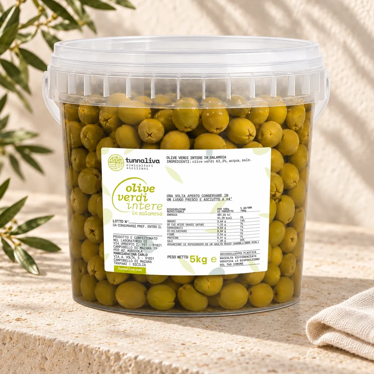 Olive verdi in salamoia — Secchiello 5 kg